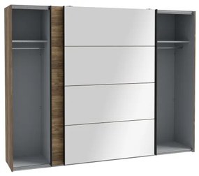 Šatníková skriňa so zrkadlom OREN 270x210 cm dub artisan