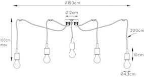 Lucide 08408/05/30 - Luster na lanku FIX MULTIPLE 5xE27/60W/230V pavúk