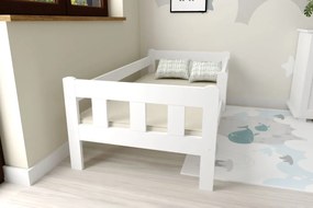 Detská posteľ MAJA z masívu borovice - 200x90 cm - biela