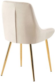 Sada 2 ks jedálenskej stoličky Elmira zamat - krémová