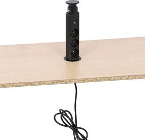 Výsuvná stolová zásuvka, 3× 230 V, USB-A, USB-C, čierna