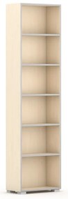 Knižnica SILVER LINE, 1 stĺpec, 2230 x 600 x 400 mm, breza