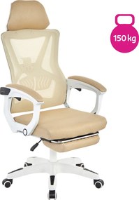Kancelárske kreslo, béžová/biela, nosnosť 150 kg, MALVIN