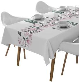 Behúň na stôl s lila kvetinovým motívom – elegantná dekorácia do jedálne