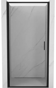 Mexen Exo, 1-krídlové dvere do otvoru 75x200 cm, 6mm číre sklo, čierny profil, 817-075-000-70-00
