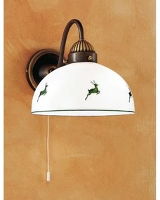 Kolarz 731.61.100 - Nástenná lampa NONNA 1xE27/75W/230V hnedá/jelene zelená
