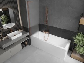 Mexen Next L, 1-krídlová vaňová zástena 50 x 150 cm, 6mm sklo námraza, medený profil, 895-050-000-03-30-65