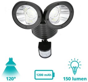 Dvojitá solárna lampa s pohybovým senzorom