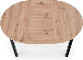 Rozkladací jedálenský stôl 102-142 cm Ralllon (čierna) (pre 4 6 osôb). Vlastná spoľahlivá doprava až k Vám domov. 1048881