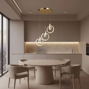 Toolight Toolight, LED závesné osvetlenie 33W, 3000K, 3500lm, LHJ093-3CP, zlatá lesklá, OSW-50066