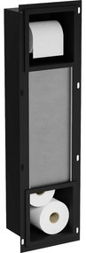 Mexen X-Wall-BP, držiak na toaletný papier so zabudovaným zásobníkom, čierna matná, 1974