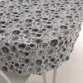 Biante Dekoračný oválny obrus Rongo RGP-504 Hnedé popínavé lístky na bielom 80x120 cm