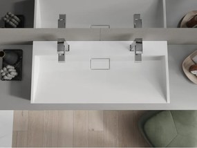 Mexen Ava zápustné umývadlo z konglomerátu 2/O 100 x 46 cm, biele - 23011002