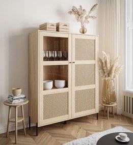 VITRÍNA THEO S VIEDENSKÝM VÝPLETOM DUB PUCCINI 120 cm