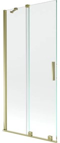 Mexen Velar vaňová zástena dvojkrídlová Posuvný 95 x 150 cm, Priehľadné, zlatý - 896-095-000-01-50