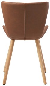 Hnedé kovové jedálenské stoličky v súprave 2 ks Teslin – Unique Furniture