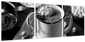 Obraz - Vianočná horúca čokoláda (s hodinami) (90x30 cm)