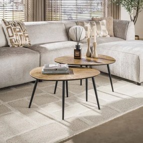 Konferenčný stôl 32-40 Ray 2-set Drevo Antique Gold  - Komfort-nábytok