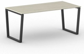 Kancelársky stôl PRIMO IMPRESS, čierna podnož, 1800 x 900 mm, dub prírodný