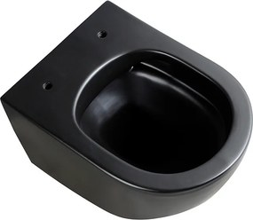 BPS-koupelny Závesná WC misa so SoftClose sedadlom HYD-5316, čierna matná/zlatý prúžok