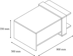Sconto Konferenčný stolík GAYE orech/biela