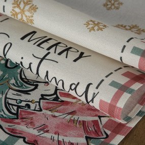 VIANOČNÝ BEHÚŇ NA STÔL MERRY CHRISTMAS 33X183 CM VZOROVANÝ