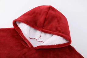 Deka s rukávmi HOODIE bordová