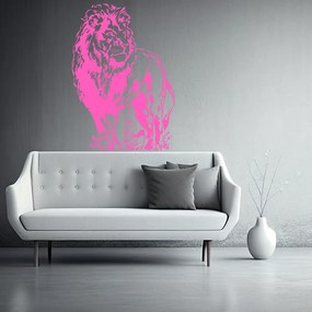Veselá Stena Samolepka Pózujúci lev Farba: růžová, Veľkosť: 100 x 69 cm