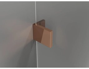 Mexen Lunar, L päťuholníkový sprchový kút naklápací doľava 100 x 100 cm, 8mm číre sklo, profil ružové zlato, 831L-100L-100P-60-00-L