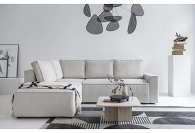 Biela menčestrová rozkladacia rohová pohovka (ľavý roh) Brave Dave – Miuform