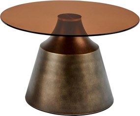 Hnedý oceľový okrúhly konferenčný stolík ø 70 cm Dunsley – Actona