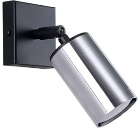 Sollux SL.1366 - Nástenné bodové svietidlo WINX 1xGU10/10W/230V čierna/chróm