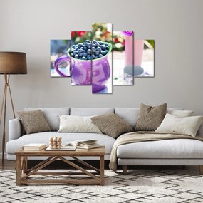 Obraz - čučoriedky v hrnčeku (150x105 cm)