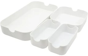Organizér do zásuvky, do kuchyne aj do kúpeľne, sada 4 ks ESSENTIAL, biela