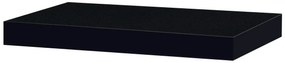 Autronic -  Polička nástenná 40 cm, MDF, farba čierny vysoký lesk, baleno v ochranej fólii - P-023 BK