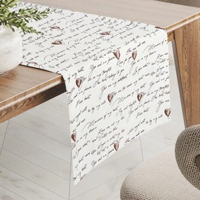 Biante Bavlnený behúň na stôl Sandra SA-028 Vyznanie lásky 35x120 cm
