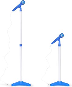 MULTISTORE Detská elektrická gitara – súprava s mikrofónom a statívom, MP3 pripojenie, modrá, 3+
