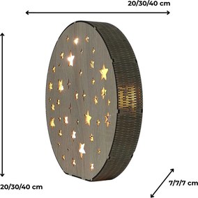Drevená LED stolová lampa Hviezdy | MOVE: HDF - Orech 20 cm 4791-115218 LED0613