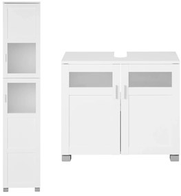 Livarno home Vysoká skrinka do kúpeľne Basel + Skrinka pod umývadlo Basel  (800008882)