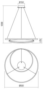 Redo 01-1793 - LED Stmievateľný luster na lanku TORSION LED/29W/230V biela