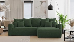 Rohová sedačka Baria (P) (tmavozelená). Akcia -20%. Vlastná spoľahlivá doprava až k Vám domov. 1133090