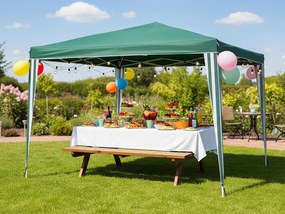 CH Zelený skladací záhradný altánok 2,5 x 2,5 m