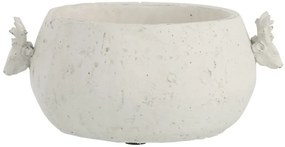 Biely cementová kvetináč s jeleňmi - 30 * 23 * 12 cm