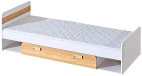 Jednolôžková posteľ 80 cm Lavendon L13 (s roštom) (dub nash + lesk biely). Vlastná spoľahlivá doprava až k Vám domov. 1042043