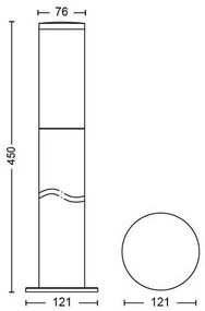 Philips 8719514417533 Utrecht vonkajšie svietidlo stĺpik 1xE27 IP44 antracit