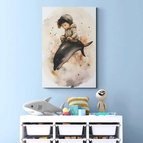 Obraz zasnený chlapček s delfínom Varianta: 80x120