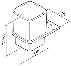 Sklenený pohár na zubné kefky AM.PM Inspire 2.0 AIB34300 nástenný, chróm