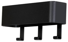 Čierny kovový nástenný vešiak s poličkou 27 cm Dax Play – Spinder Design