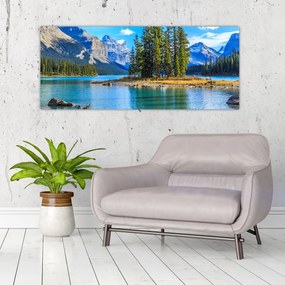 Obraz - Horská krajina s riekou (120x50 cm)
