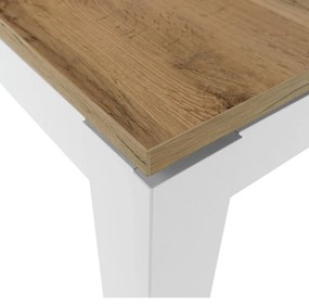 Tempo Kondela Rozkladací stôl, biela/dub wotan 135-184x86 cm, VILGO